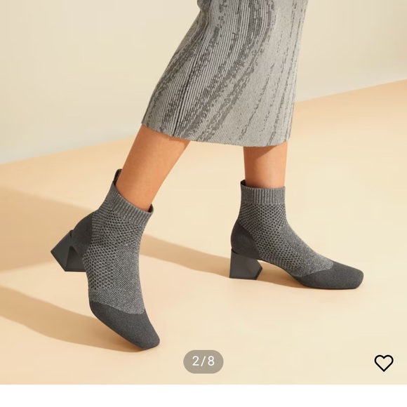 Vivaia Square-Toe Perforated Heeled Boots (Melissa) lava grey 39 - Picture 2 of 9